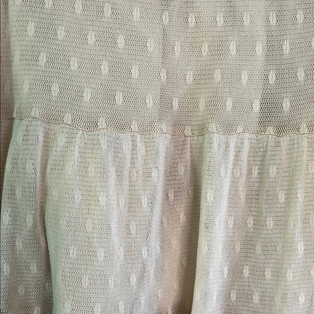 FREE PEOPLE ivory cream tiered Lacey lined short skirt Medium - Picture 2 of 7